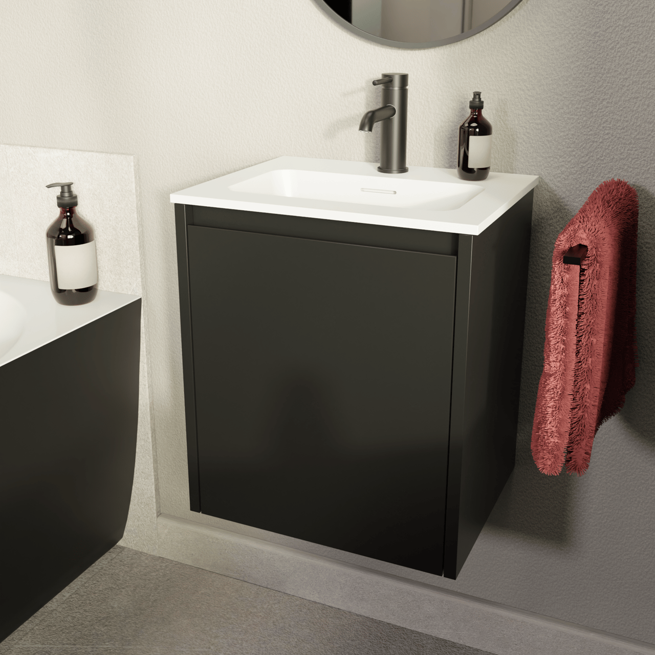 Storke Mata enkele wastafel matte Solid Surface 45 x 35 cm