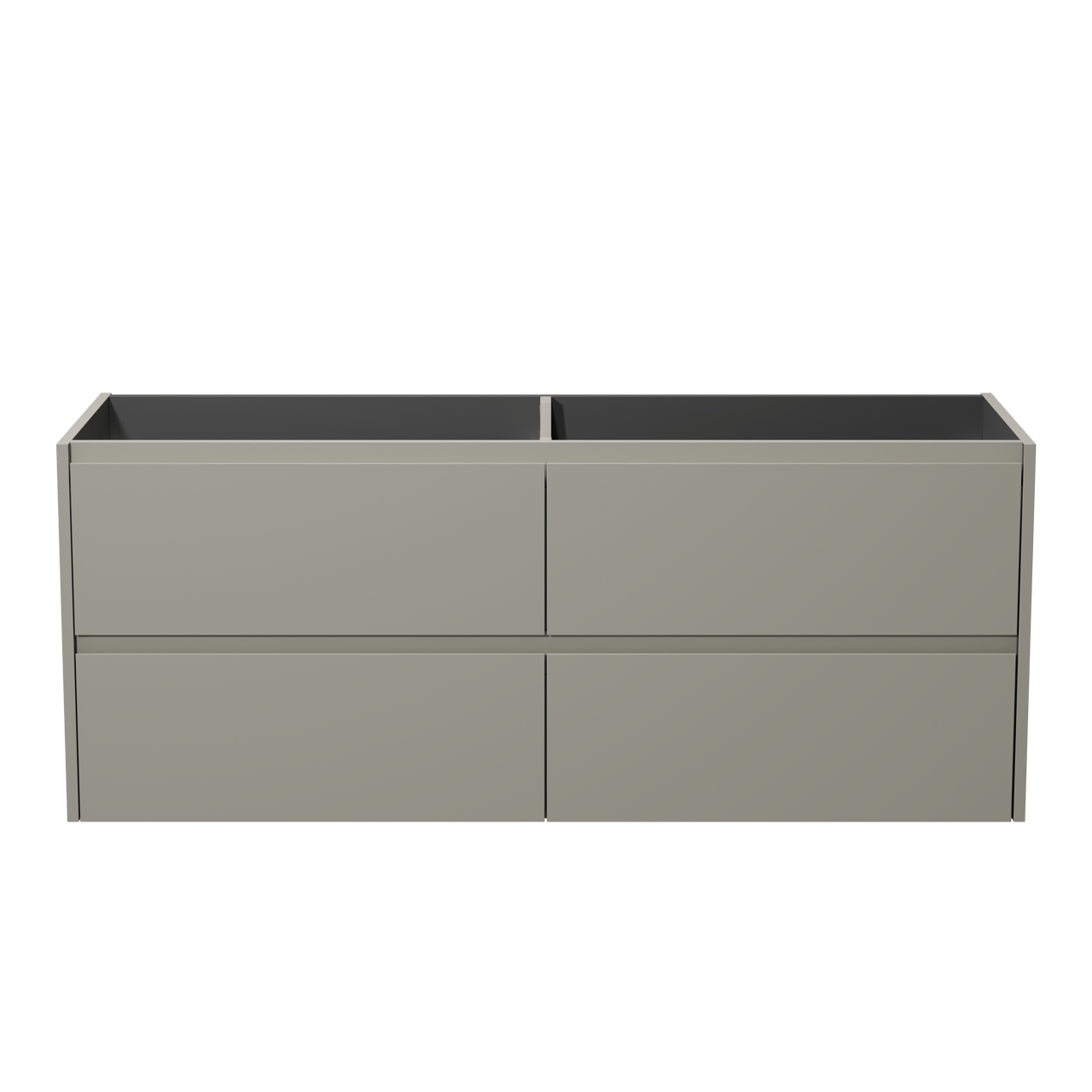 Storke Seda hängender Waschbeckenunterschrank: 150 x 52 cm, Seidengrau, 4 Schubladen