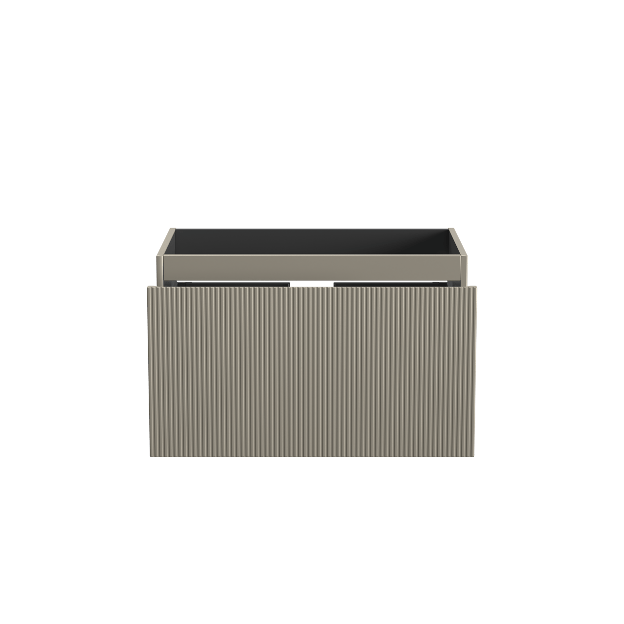 Storke Ribs meuble sous-lavabo suspendu 85 x 52 cm soie grise 2 tiroirs