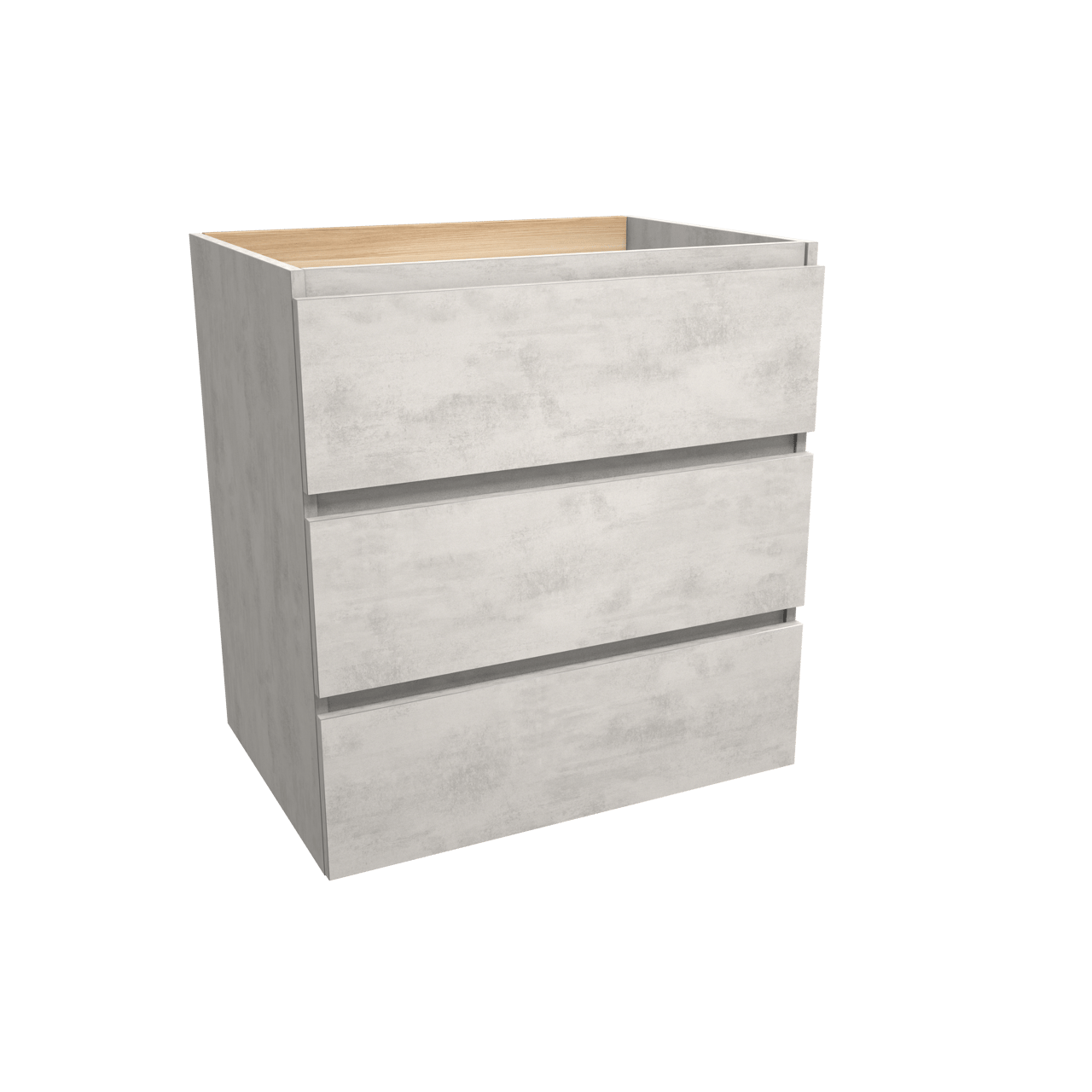 Balmani Lucida meuble sous-lavabo a poser 75 x 55 cm béton gris argent 3 tiroirs