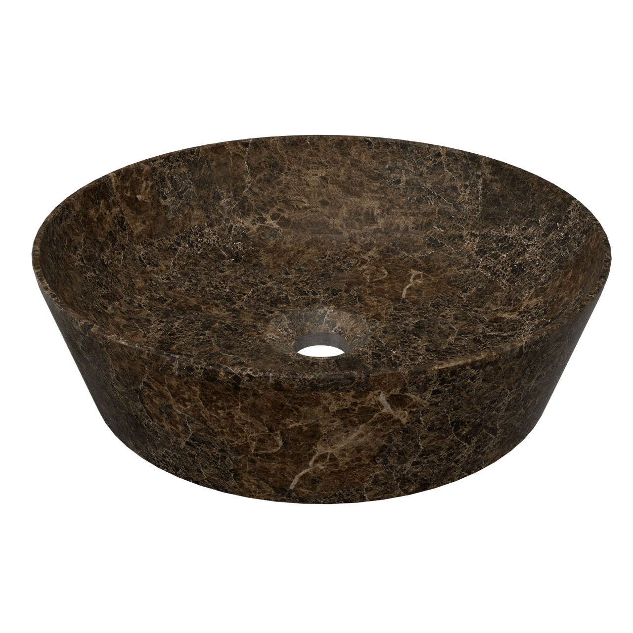 Balmani Still Aufsatzwaschbecken: Marmor Dark Emperador, rund, Ø 38 cm