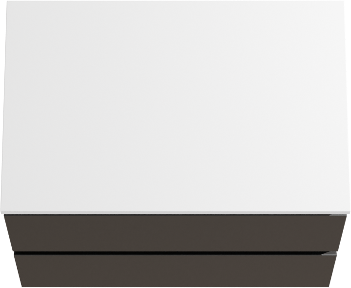 Linie Lado meuble salle de bains suspendu 70 x 46 cm noir mat avec Lado tablette simple en marbre composite blanc mat