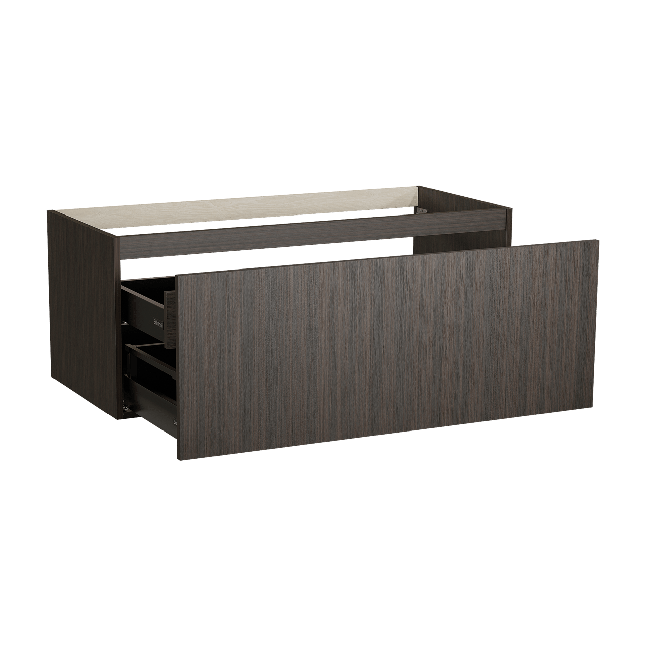 Balmani Sfera hängender Waschbeckenunterschrank: 120 x 55 cm, Eucalyptus, 2 Schubladen