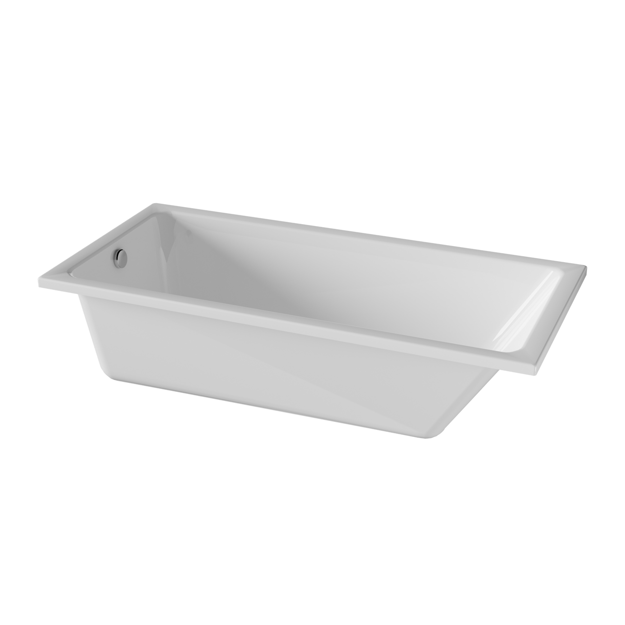 Luca Varess Sandrina eenpersoons inbouwbad 170 x 80 cm acryl hoogglans wit