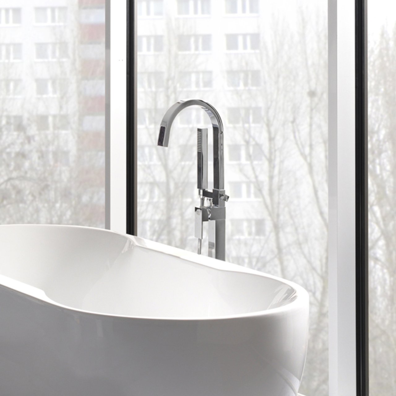 Blaufoss Escape robinet de bain îlot avec douchette chrome brillant