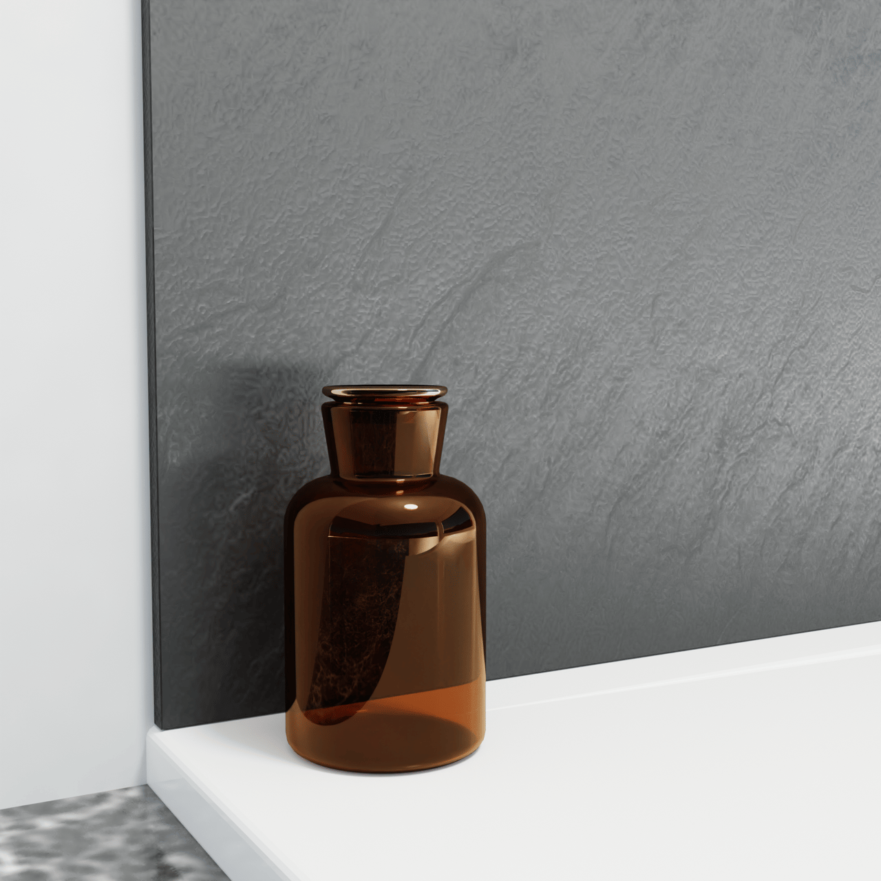 Balmani Zeno panneau mural de douche 120 x 120 x 260 cm marbre composite gris graphite texture ardoise