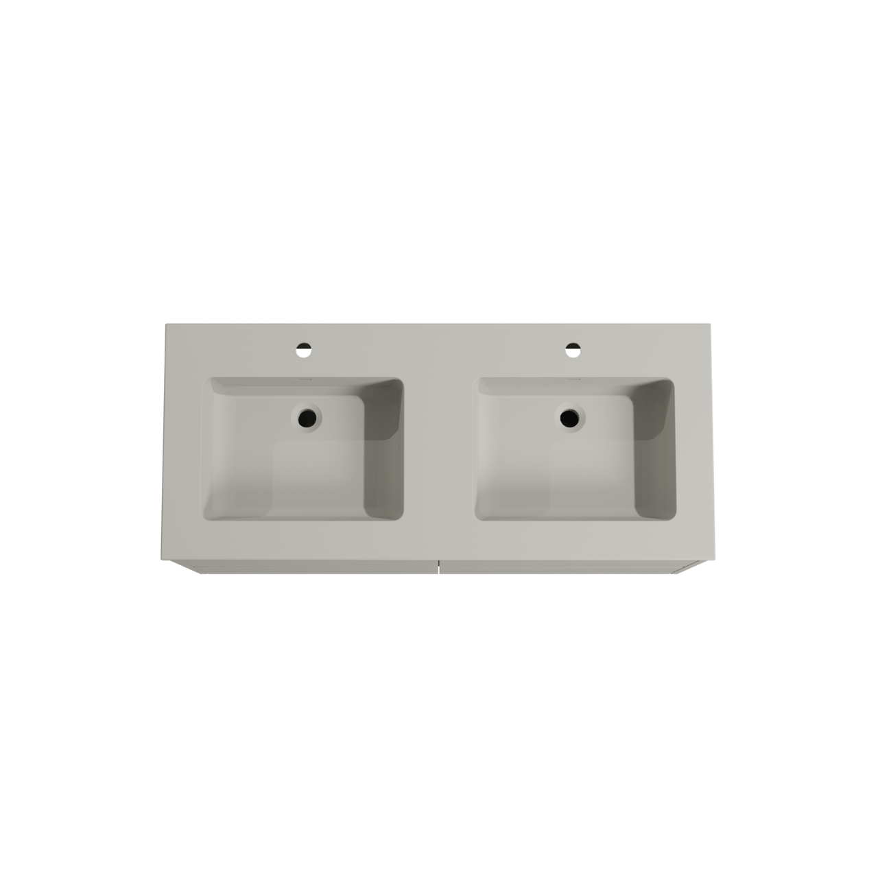 Storke Seda zwevend badkamermeubel 120 x 52 cm zijdegrijs met Diva dubbele wastafel in top solid zijdegrijs