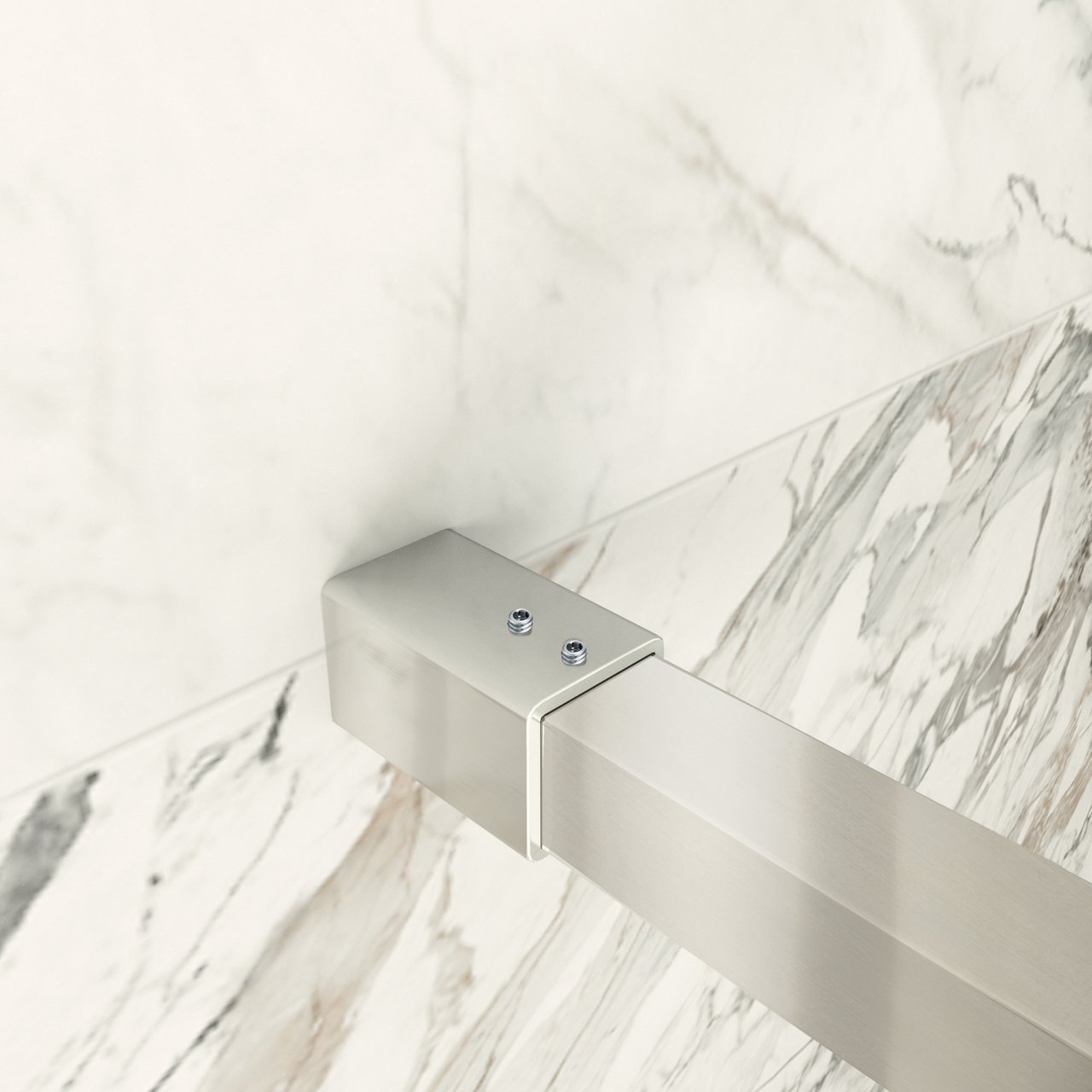 Balmani Modular inloopdouche 80 x 200 cm helder glas met matte strook geborsteld inox profiel