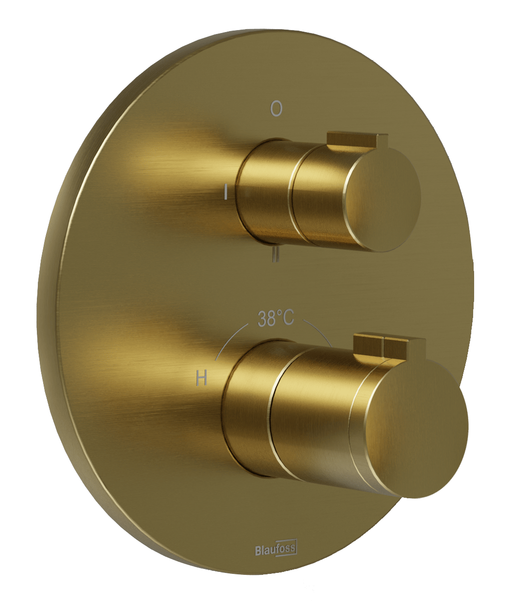Blaufoss Smartbox Round inbouw regendoucheset thermostatische kraan Brushed Gold