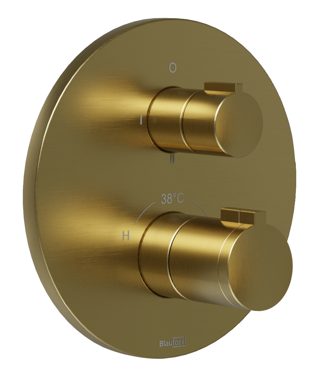 Blaufoss Smartbox Round set de douche pluie encastré robinet thermostatique Brushed Gold