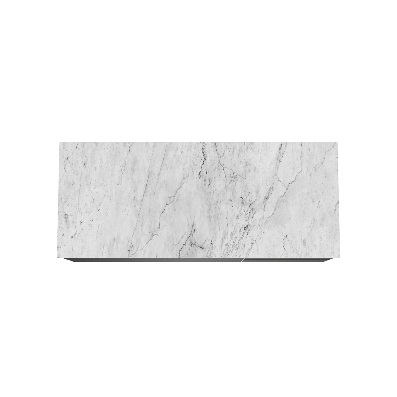 Balmani Mitra hängendes Möbelstück Set: 135 x 55 cm, Schwarz matt, mit Stretto Einzel- oder Doppel Waschtischplatte, Marmor Carrara