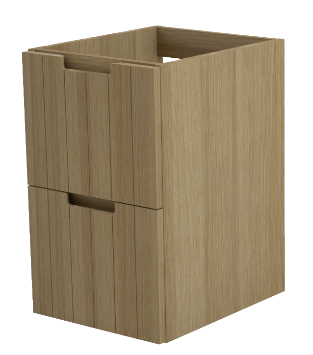 Balmani Adagio meuble sous-vasque a poser 45 x 55 cm chêne vieilli 2 tiroirs