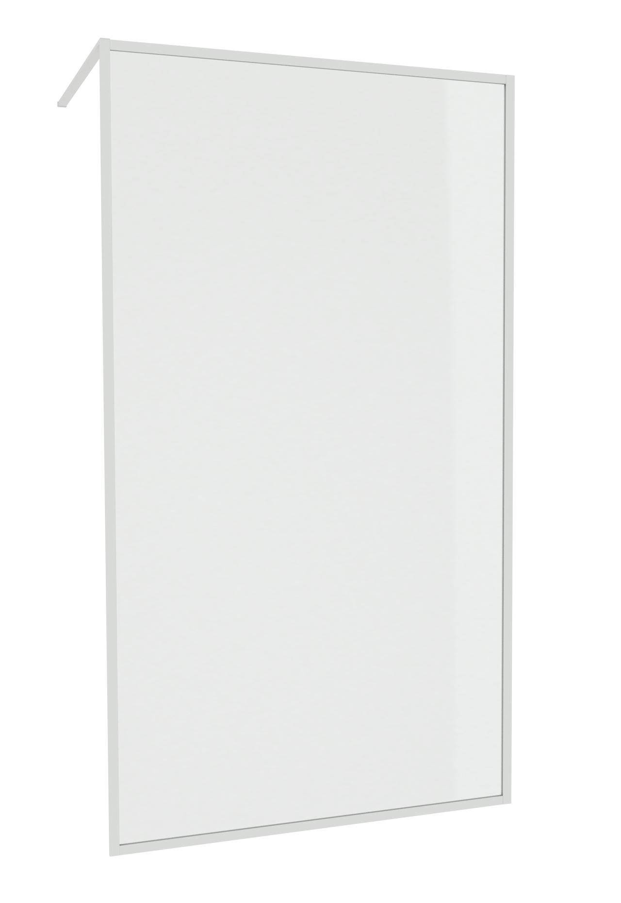 Balmani Framed douche à l'italienne 120 x 210 cm verre transparent profil blanc mat