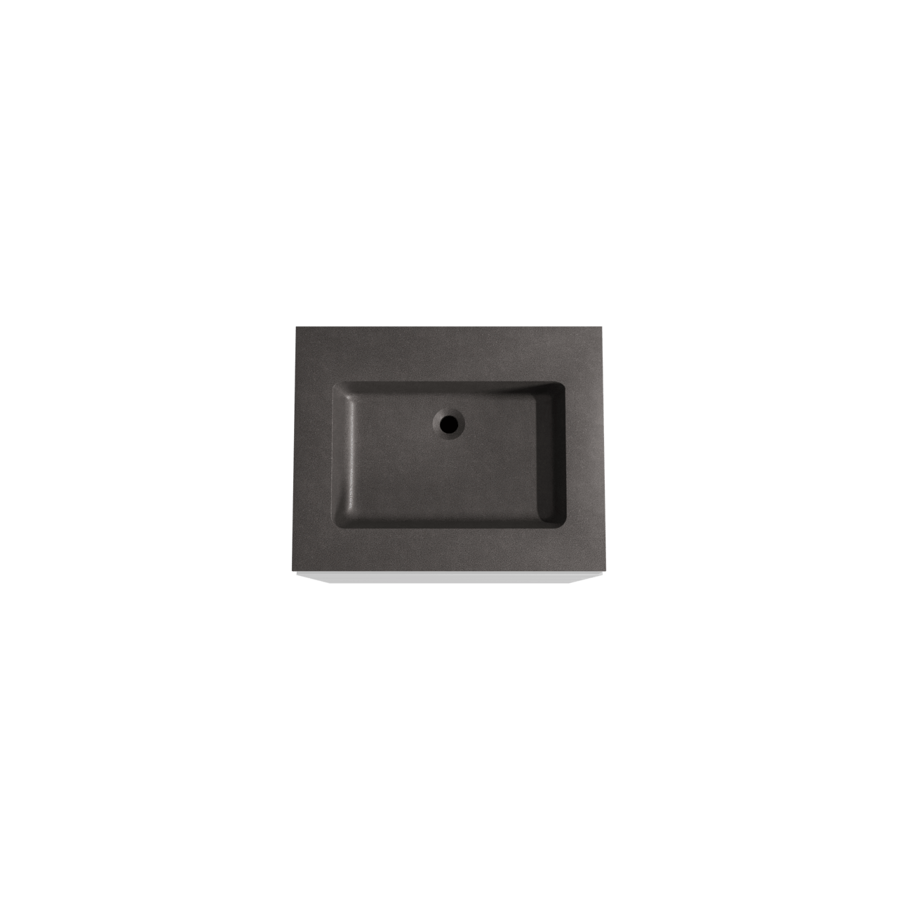 Storke Edge meuble salle de bains à poser 65 x 52 cm blanc mat avec Scuro plan simple en quartz noir mat