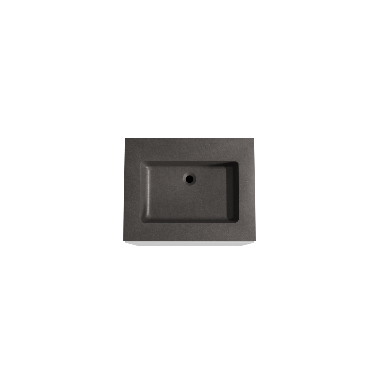 Storke Edge meuble salle de bains à poser 65 x 52 cm blanc mat avec Scuro plan simple en quartz noir mat