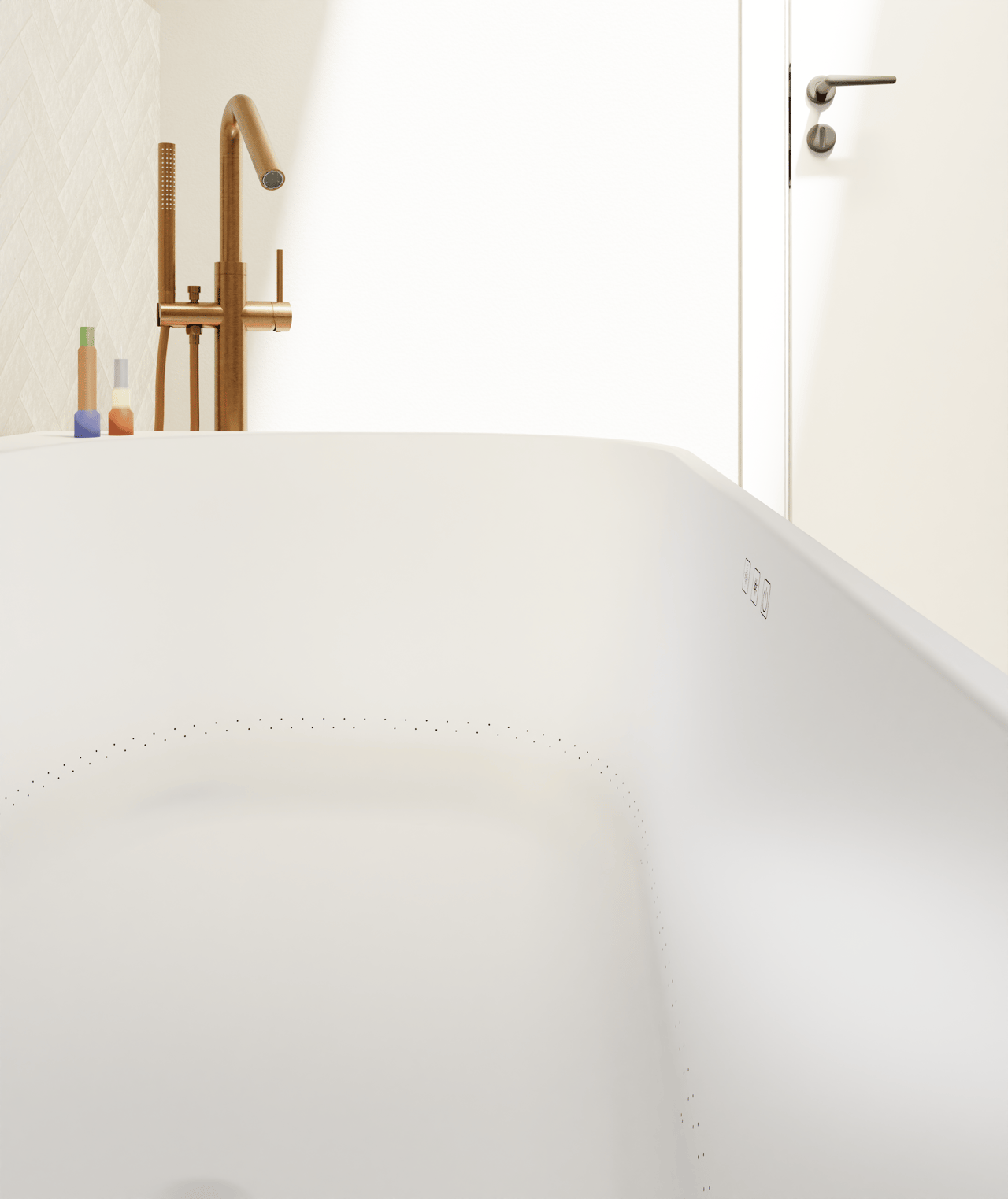 Luca Varess Laguna hoekbad links airmassage met LED 170 x 85 cm acryl mat wit