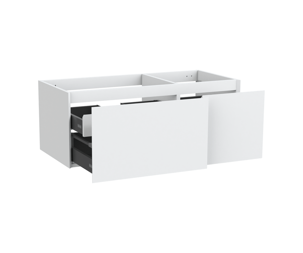 Balmani Idra zwevende wastafelonderkast 120 x 55 cm asymmetrisch links mat wit 4 lades