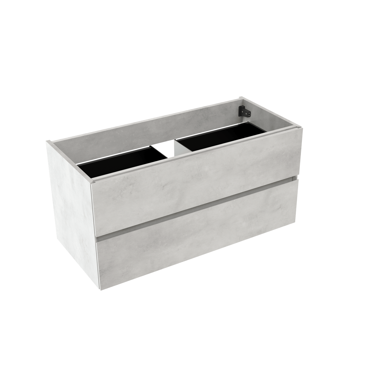 Storke Edge meuble sous-lavabo suspendu 100 x 46 cm béton gris argent 2 tiroirs