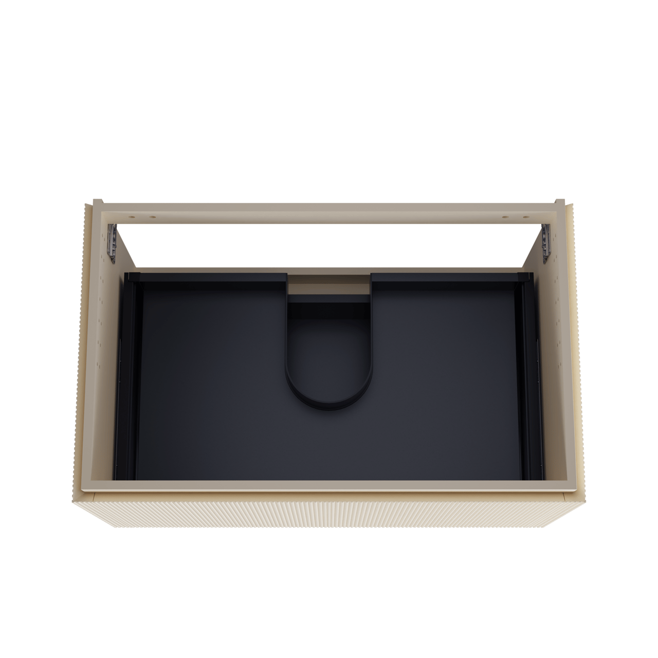 Balmani Eclips hängendes möbelstück Waschtischunterschränke 90 x 55 cm Sandbeige 2 Schubladen Vert. Sym. Rippe