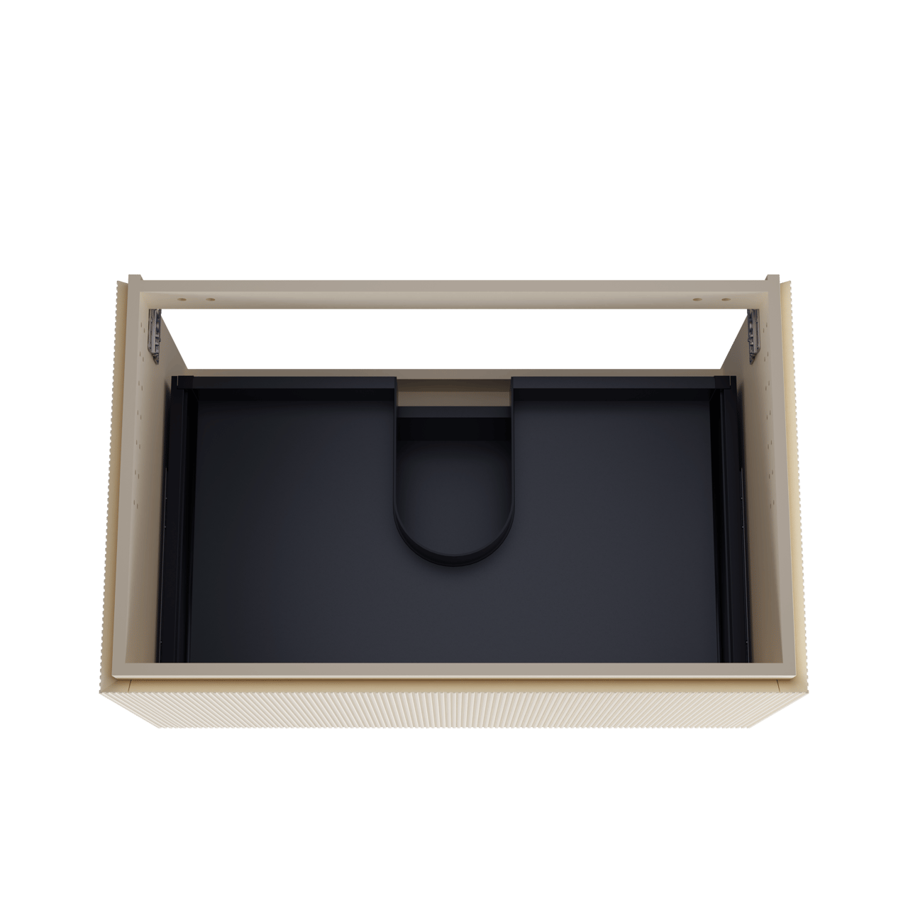 Balmani Eclips hängendes möbelstück Waschtischunterschränke 90 x 55 cm Sandbeige 2 Schubladen Vert. Sym. Rippe