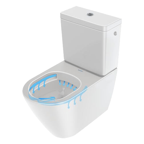 Duravit D-Neo staand toilet glanzend wit zonder spoelrand