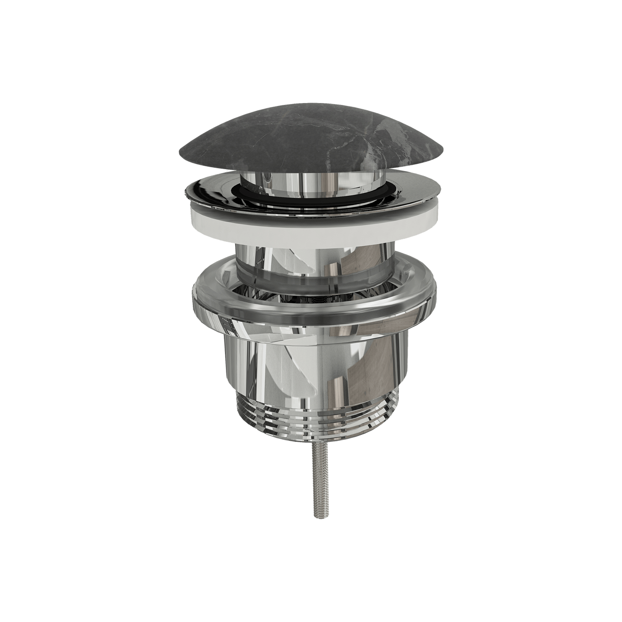 Balmani Click Curved Ablaufventil, verriegelbar, Pietra Grey