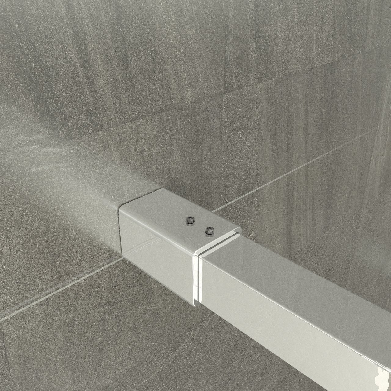 Balmani Modular douche à l'italienne 160 x 200 cm verre miroir reflex profil chrome brillant