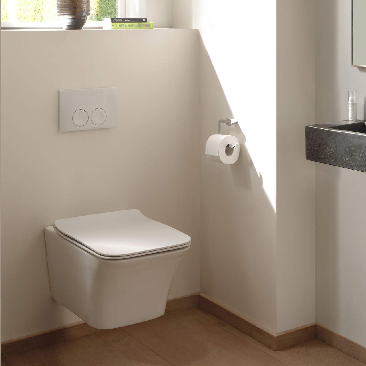 Delta25 bedieningspaneel Hoogglans Wit voor Geberit Duofix UP100 inbouwreservoir