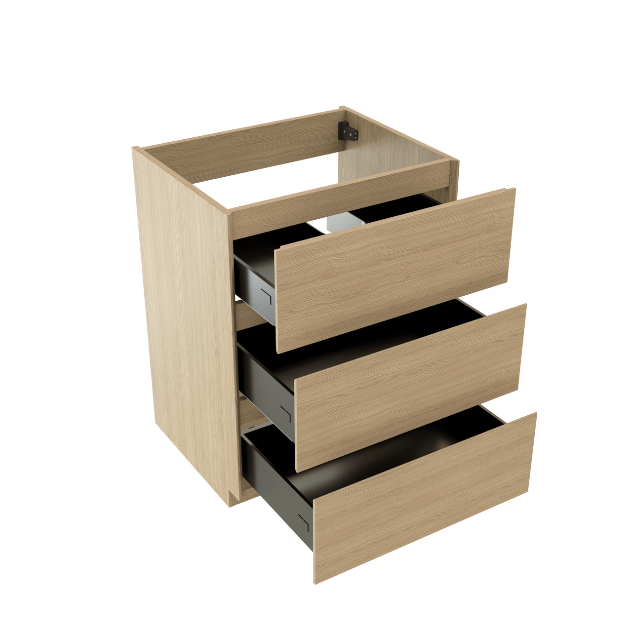 Storke Edge staande wastafelonderkast 65 x 52 cm natuur eik 3 lades