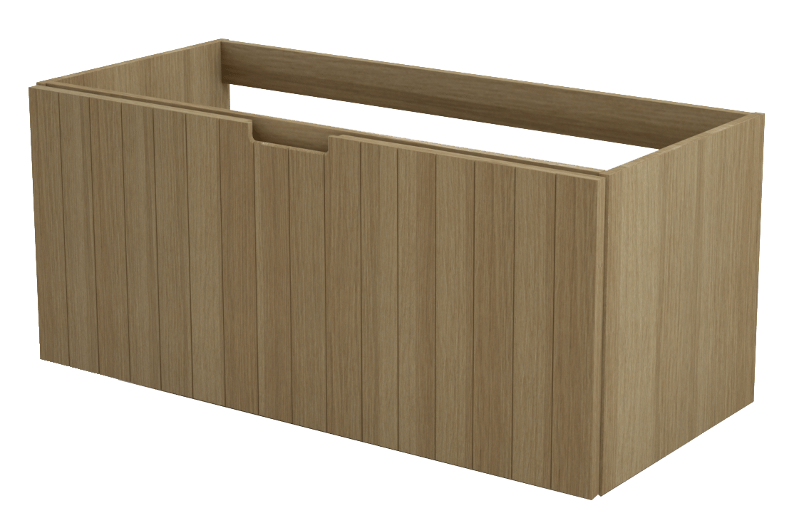 Balmani Adagio hängender Waschbeckenunterschrank: 120 x 55 cm, Eiche verwittert, 1 Schublade