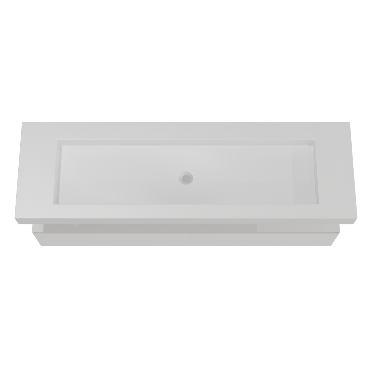 Balmani Mitra Elements meuble salle de bains suspendu 180 x 55 cm blanc mat avec Modus lavabo simple pour 2 trous de robinet en solid surface blanc mat