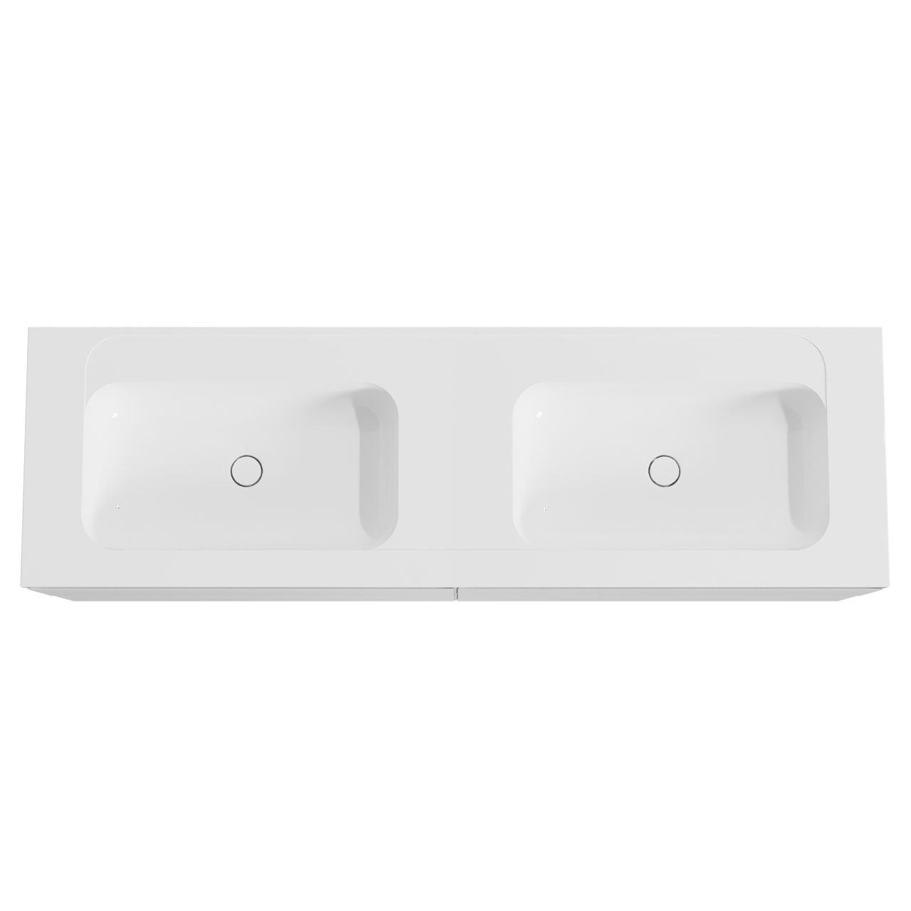 Balmani Mitra meuble salle de bains suspendu 180 x 55 cm blanc mat avec Tablo Strada double vasque en marbre composite blanc brillant