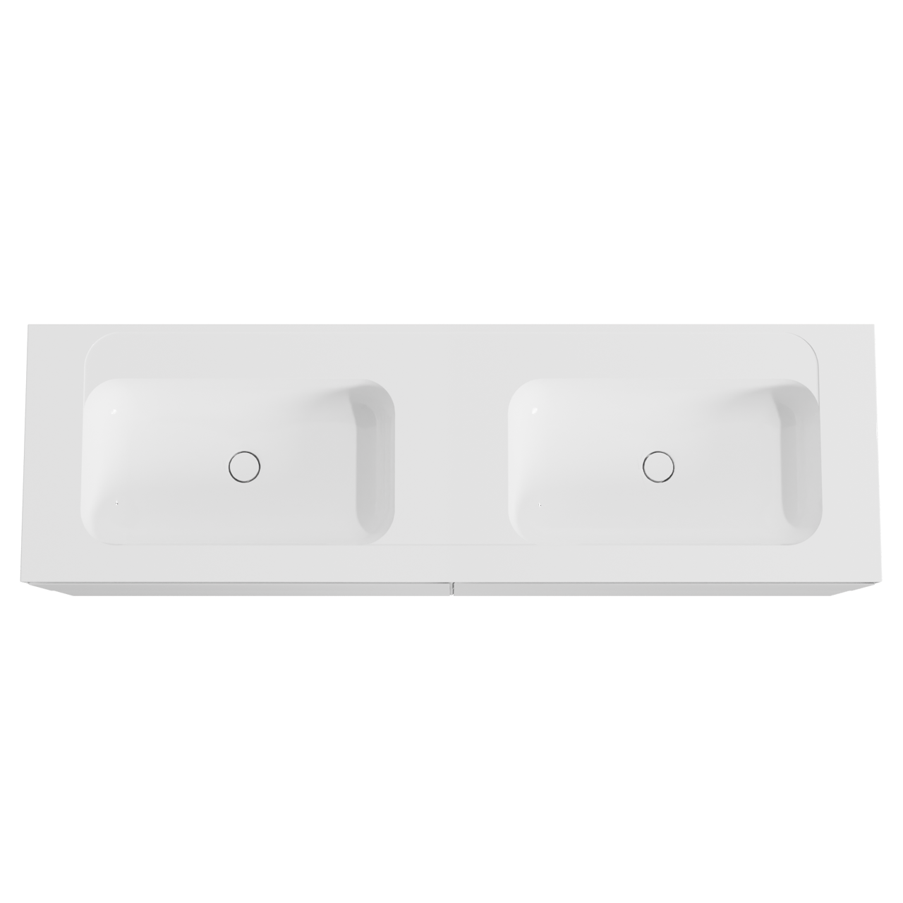 Balmani Mitra meuble salle de bains suspendu 180 x 55 cm blanc mat avec Tablo Strada double vasque en marbre composite blanc brillant