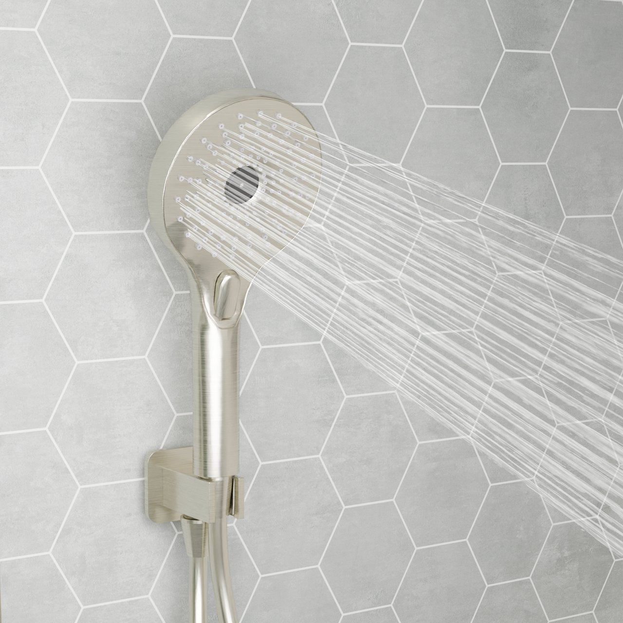 BLAUFOSS Onos Handdoucheset met doucheslang aansluiting 3 straalfuncties Brushed CoolMetal