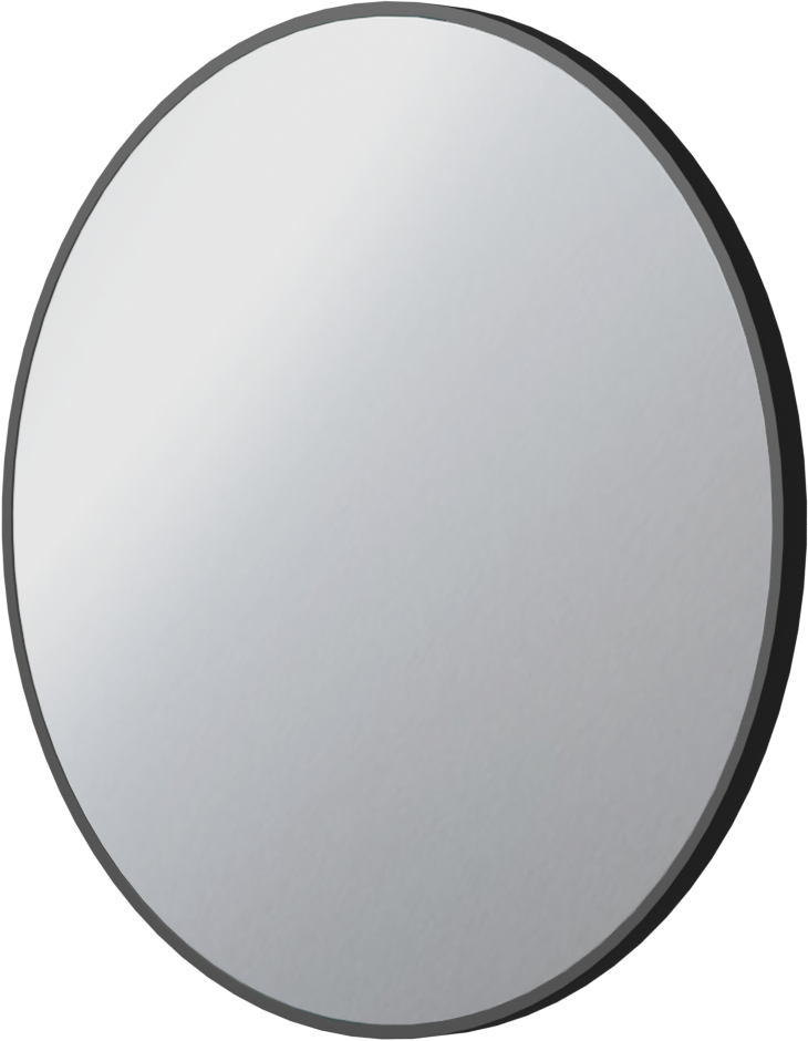 Linie Vivor Badspiegel: Rund, Schwarz, Ø 70 cm