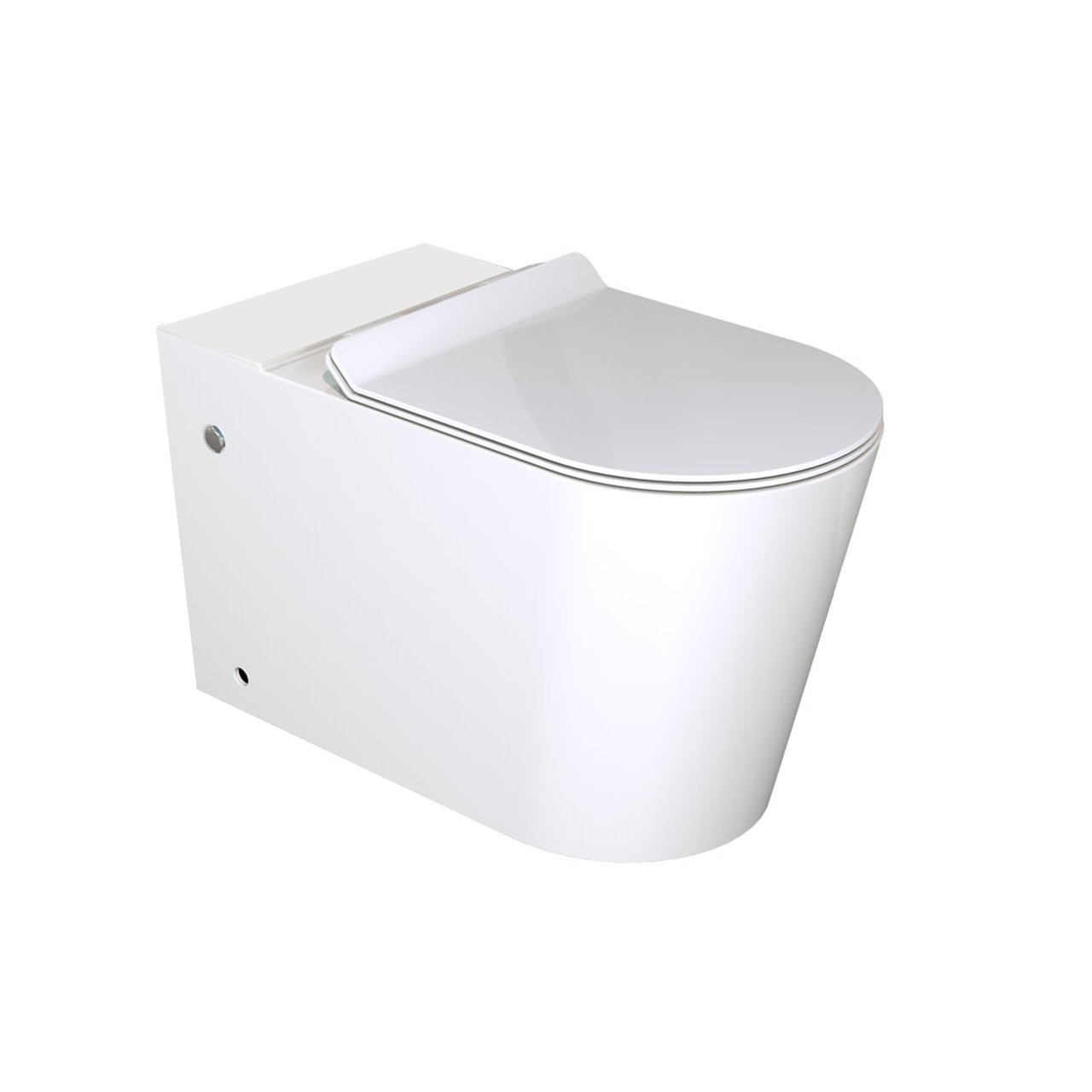 Luca Varess Santino WC stehend, weiß glänzend, ohne Spülrand - Toiletpan + Sitz