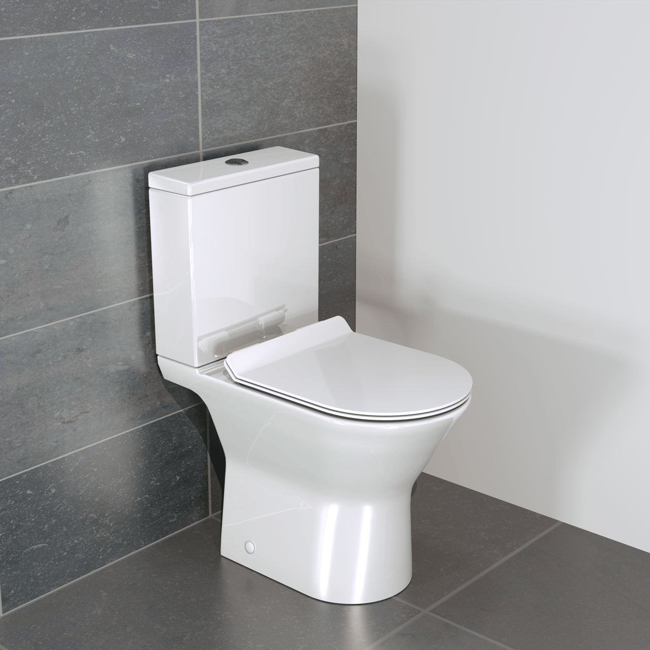 Luca Varess Delano staand toilet hoogglans wit open spoelrand met Geberit spoelsysteem