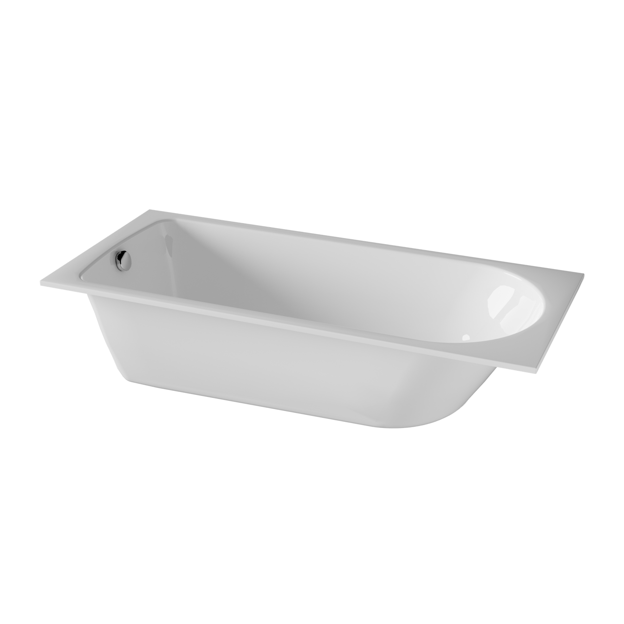 Luca Varess Snello 1-Personen-Einbaubadewanne: 170 x 75 cm, Acryl, Weiß glänzend