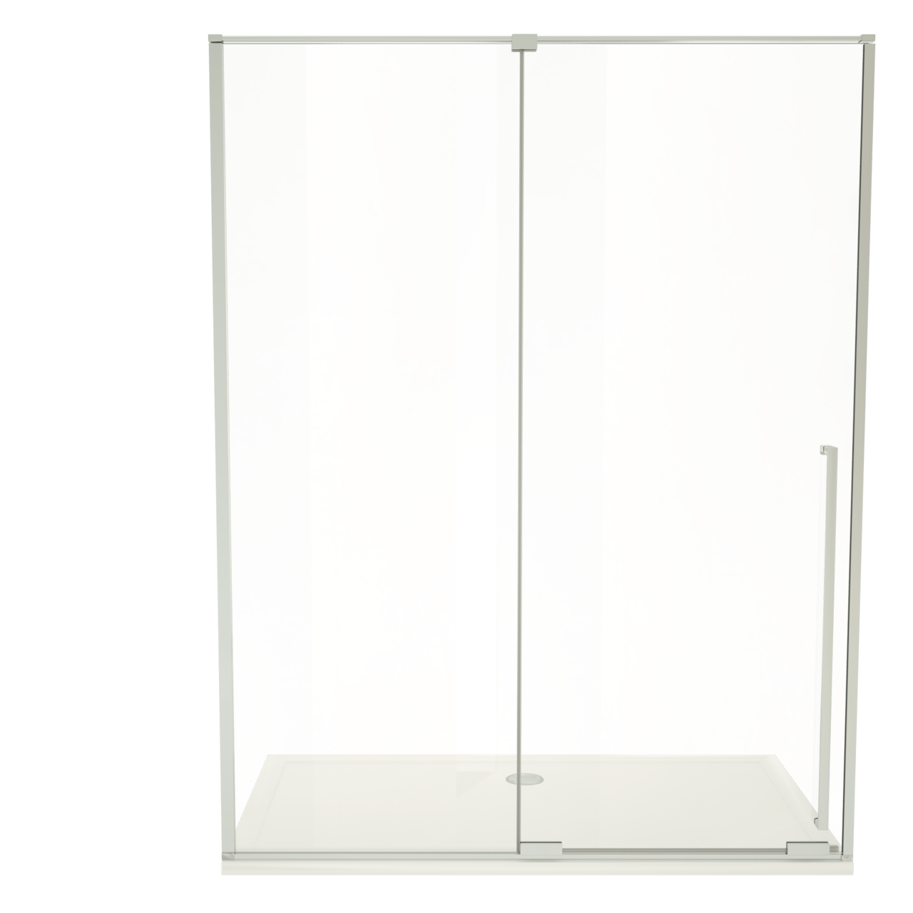 Luca Varess Stilus porte coulissante 160 x 200 cm verre transparent profil chrome brillant