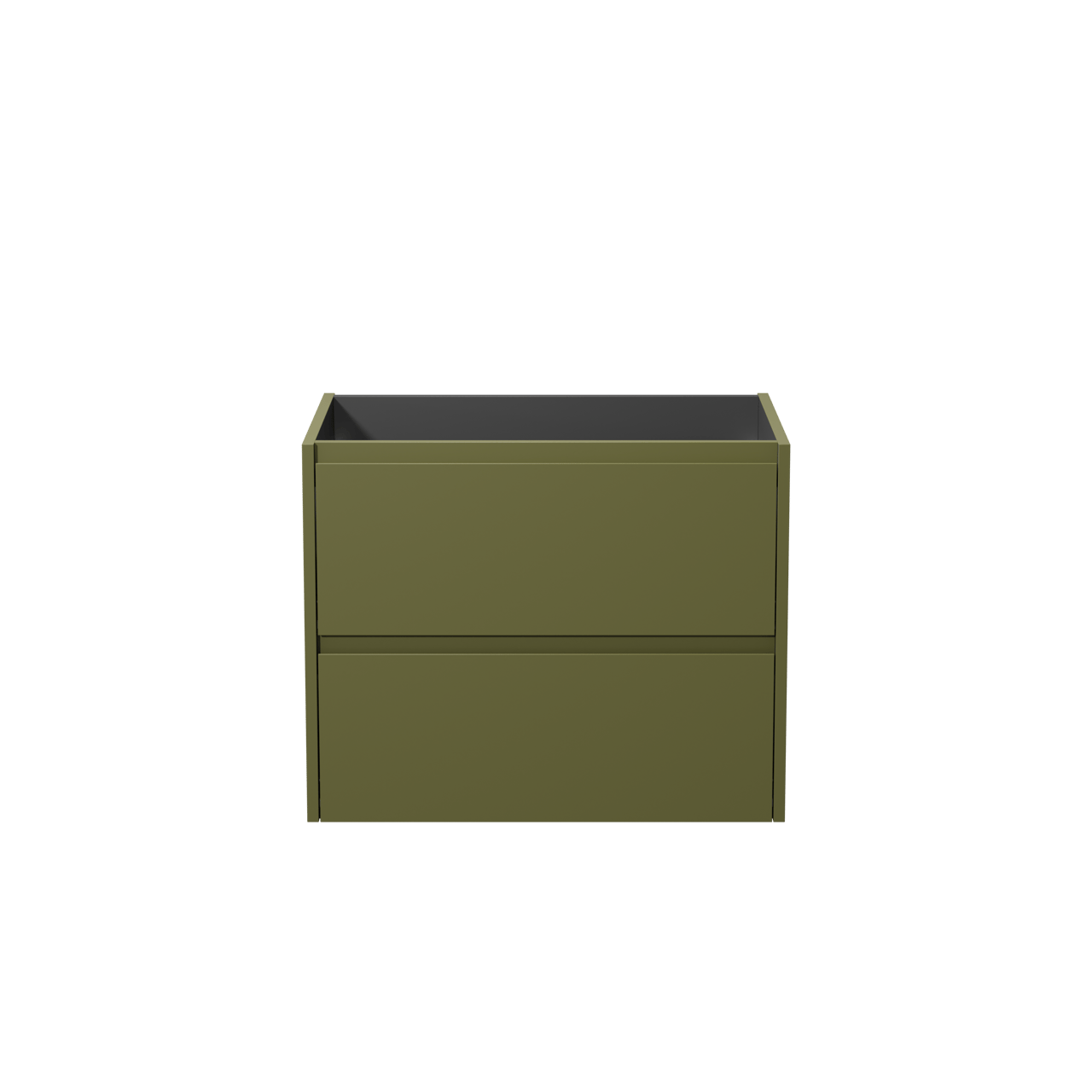 Storke Seda meuble sous-vasque suspendu 75 x 52 cm vert olive 2 tiroirs