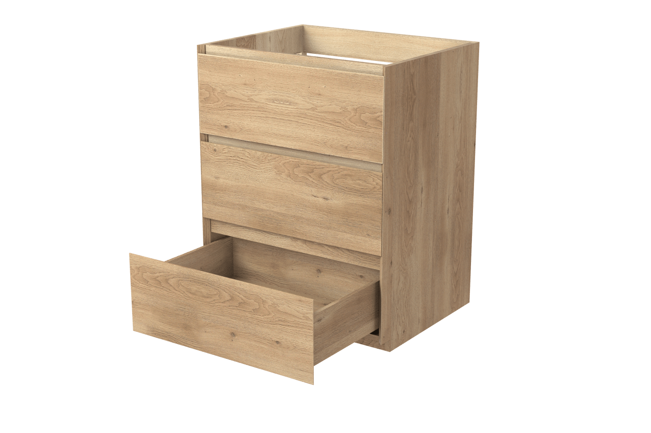 Balmani Mitra staande wastafelonderkast 67,5 x 55 cm natuur eik 3 lades
