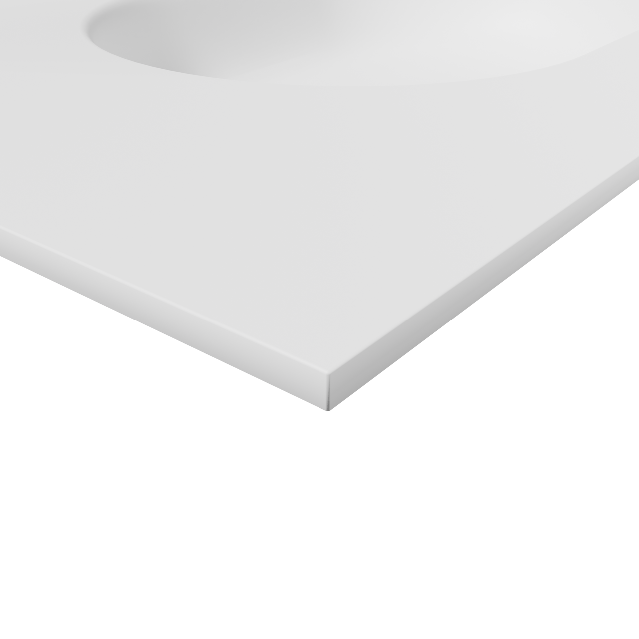 Balmani Tablo Oval dubbele wastafel mat witte Solid Surface 150 x 55 cm