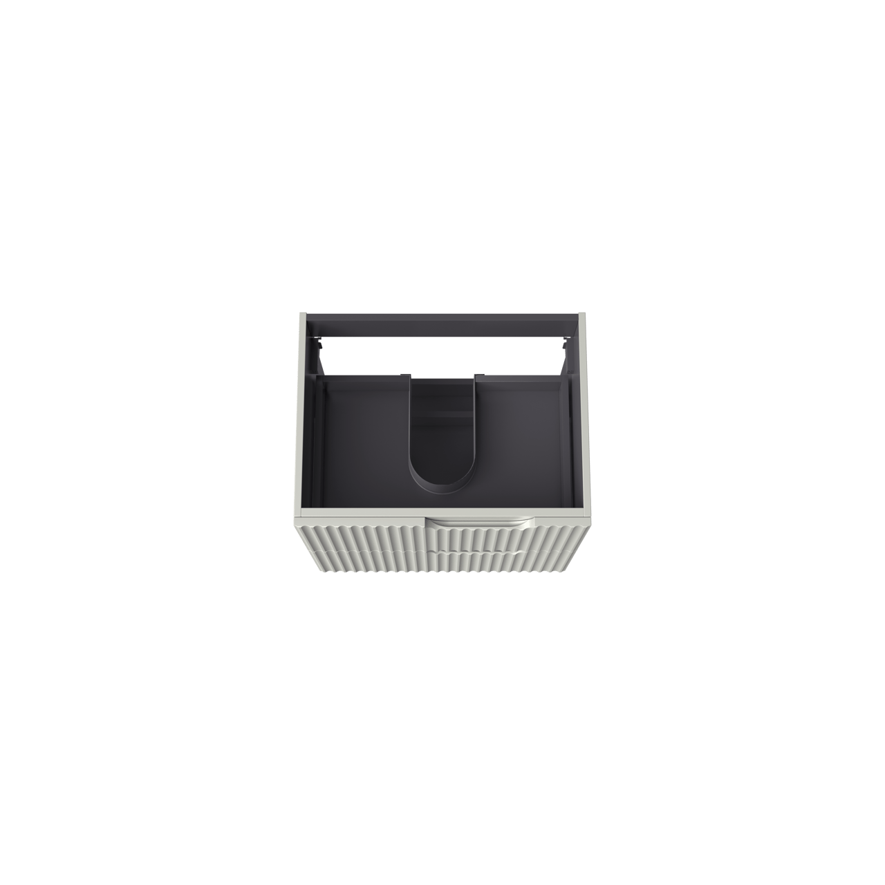 Linie Ribbo zwevende wastafelonderkast 60 x 46 cm greige 2 lades