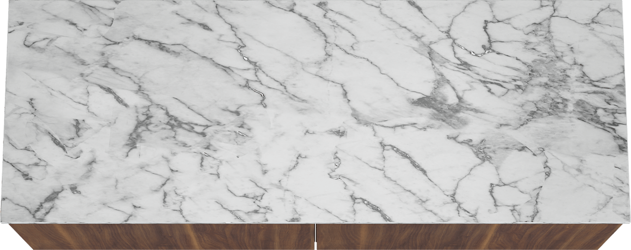 Balmani Sfera meuble salle de bains suspendu 150 x 55 cm noyer américain avec Stretto tablette simple ou double en marbre carrare