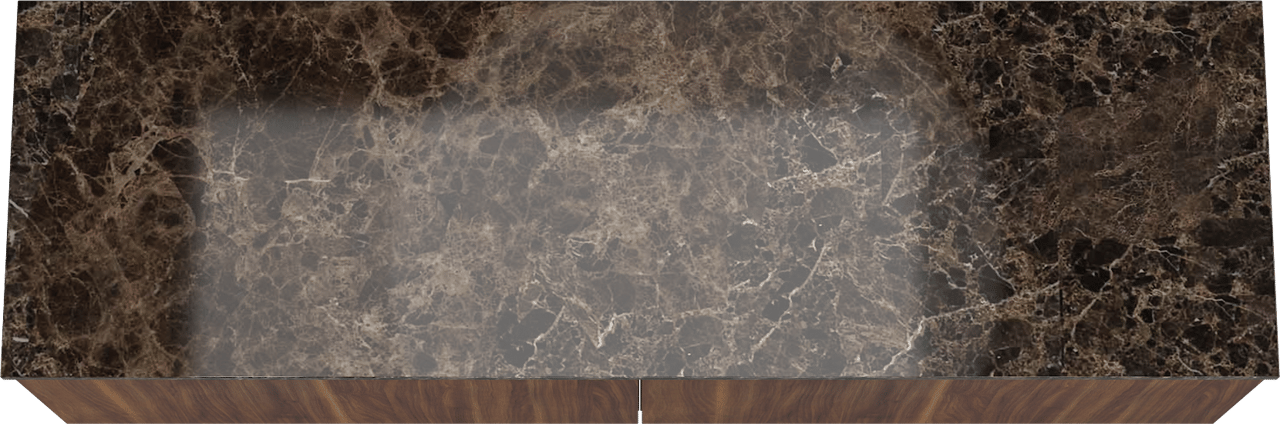 Balmani Sfera hängendes Möbelstück Set: 180 x 55 cm, Amerikanischer Nussbaum, mit Stretto Einzel- oder Doppel Waschtischplatte, Marmor Dark Emperador