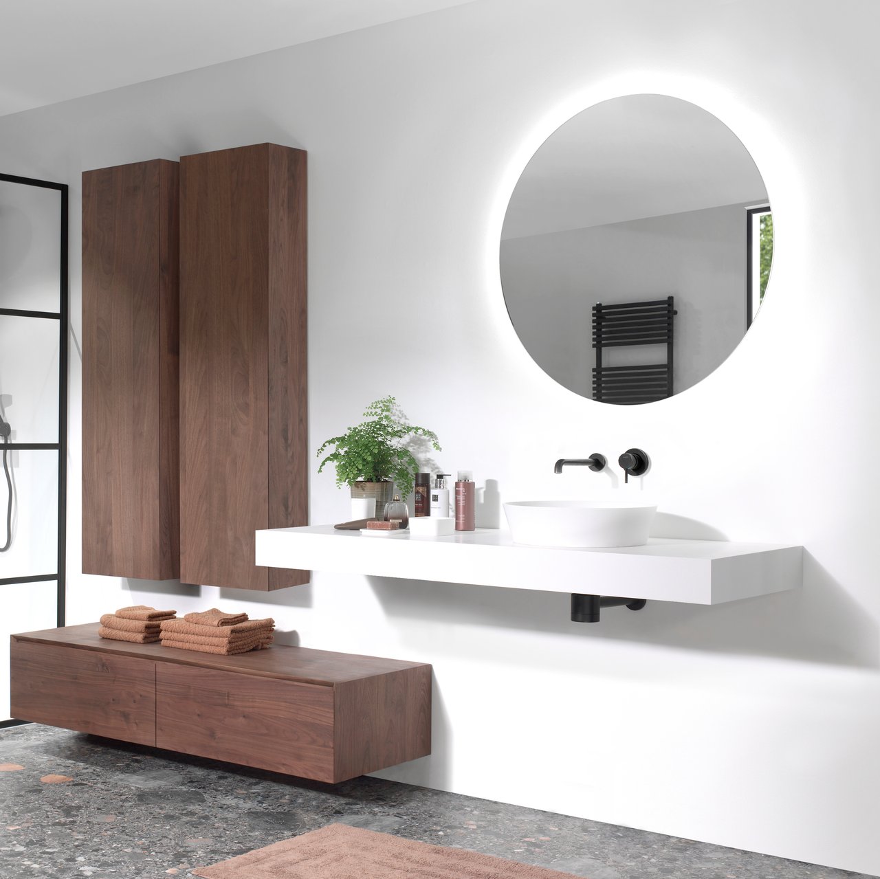 Balmani Dominus enkel of dubbel tablet matte Solid Surface 150 x 55 cm