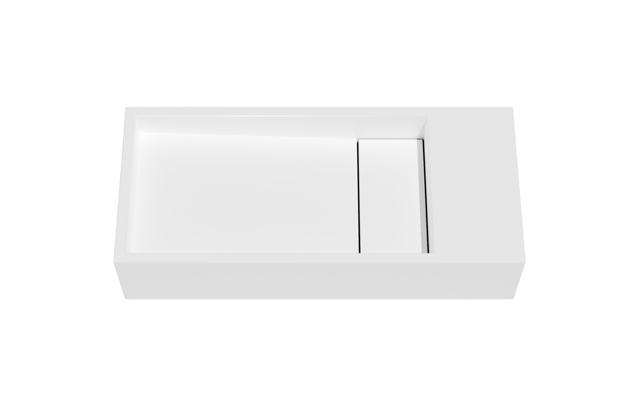 Balmani Mood Handwaschbecken: Solid Surface, Weiß Matt 45 x 20 cm