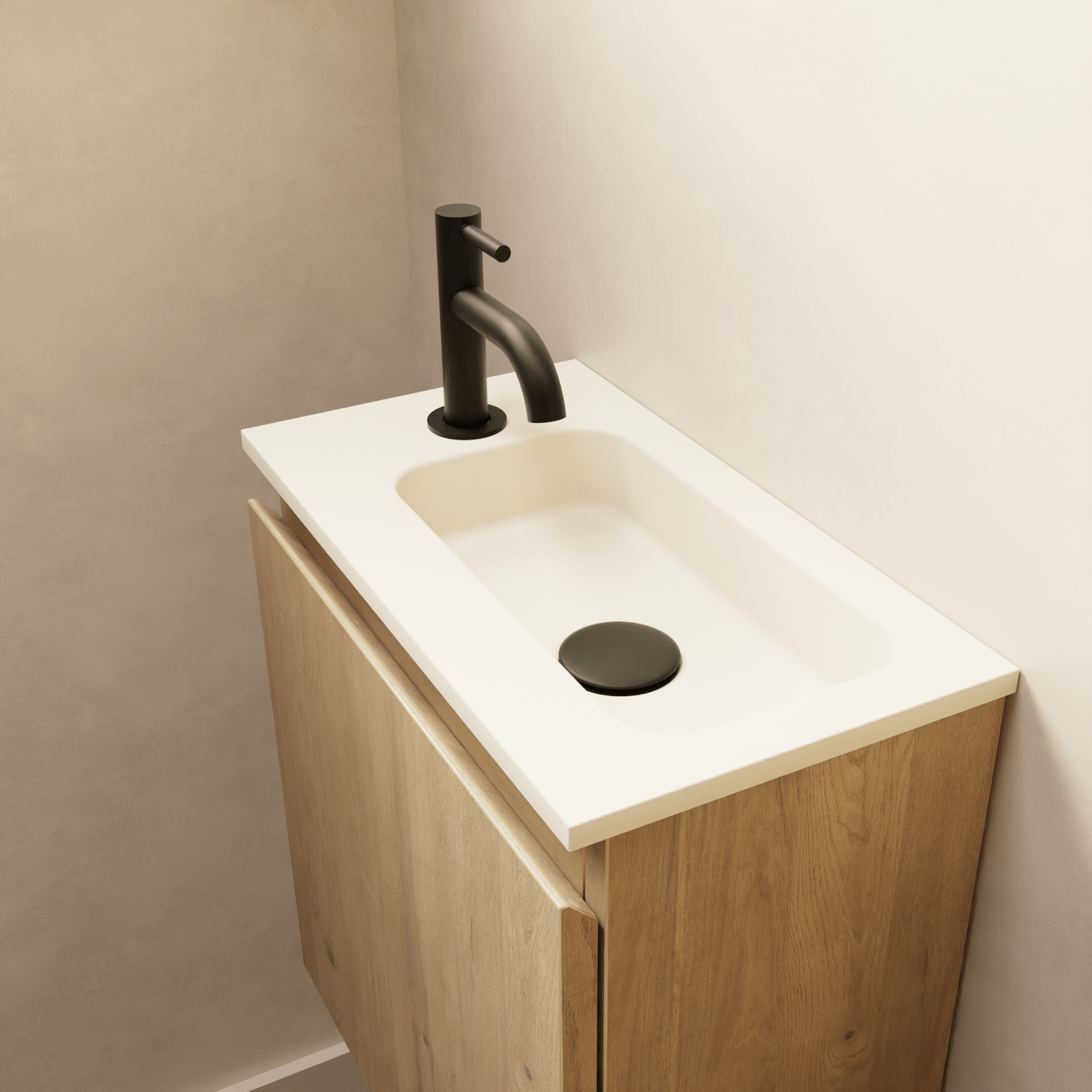 Storke Square zwevend toiletmeubelkast 40 x 22 cm ruwe eik