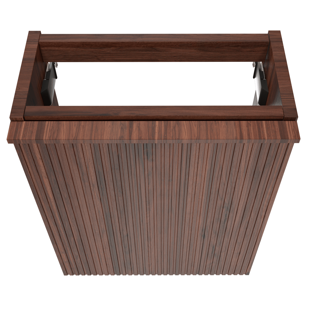 Balmani Forma hängendes Badmöbel Set (Gäste WC): 42 x 21 cm, amerikanischer Nussbaum, Dama Waschtisch, Dark Emperador Marmor