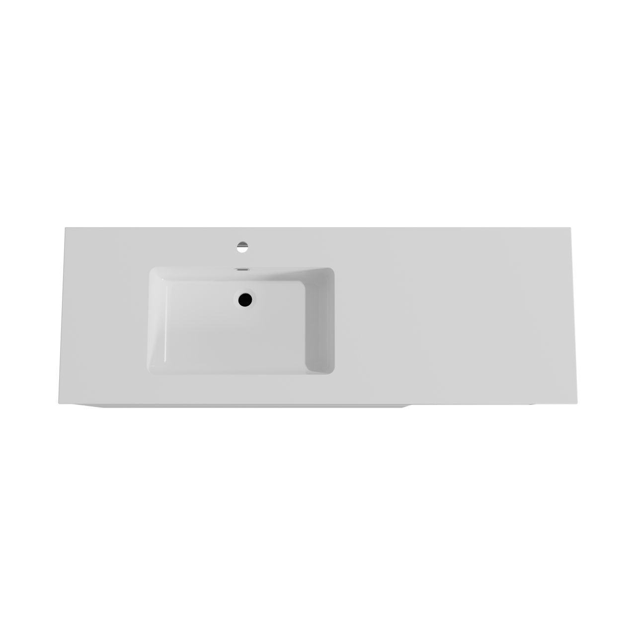 Storke Edge zwevend badmeubel 150 x 52 cm hoogglans wit met Diva asymmetrisch linkse wastafel in composietmarmer hoogglans wit